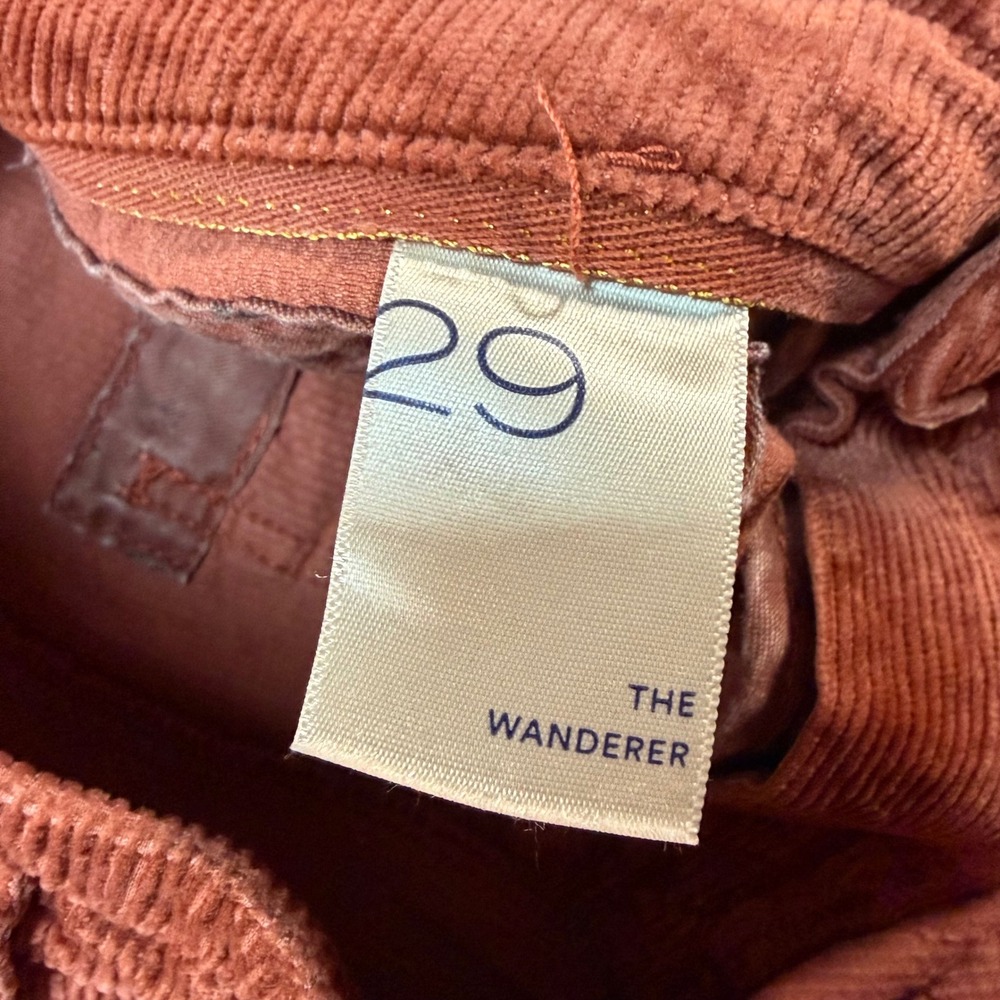 Pilcro The Wanderer Corduroy Utility Pants 29 Rust Orange Distressed Carpenter - Picture 6 of 12